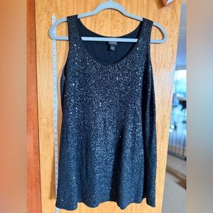 EILEEN FISHER Black Sequin Sleeveless Camisole Tank